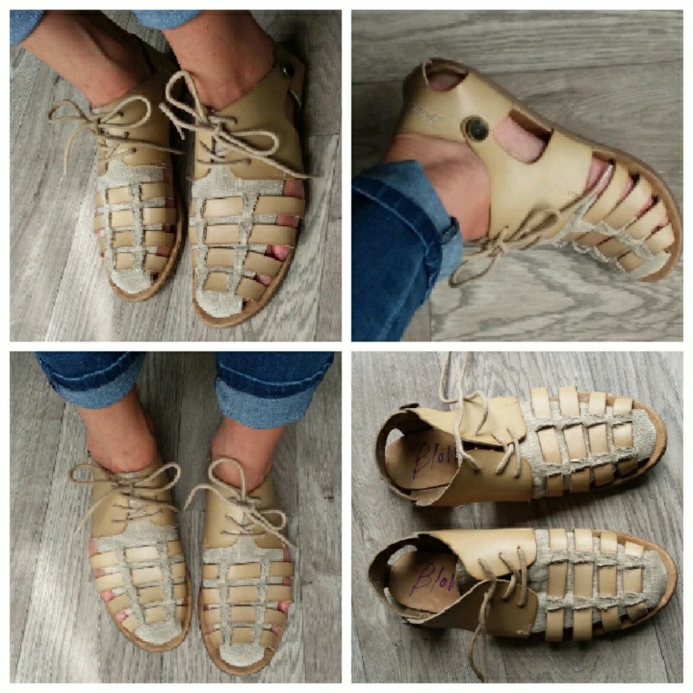 Blowfish Malibu flats shoes sandals lace up 8.5